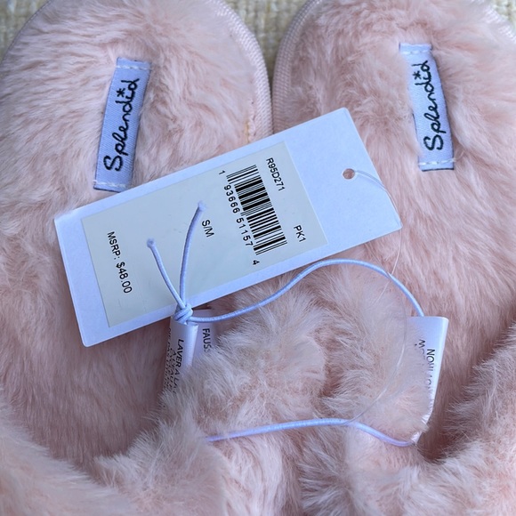 Splendid Pink Fuzzy Slippers NWT - Picture 4 of 5